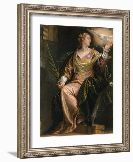 Saint Catherine of Alexandria in Prison, c.1580-5-Veronese-Framed Giclee Print