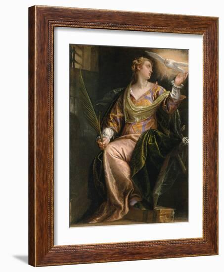 Saint Catherine of Alexandria in Prison, c.1580-5-Veronese-Framed Giclee Print