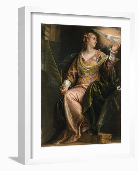 Saint Catherine of Alexandria in Prison, c.1580-5-Veronese-Framed Giclee Print