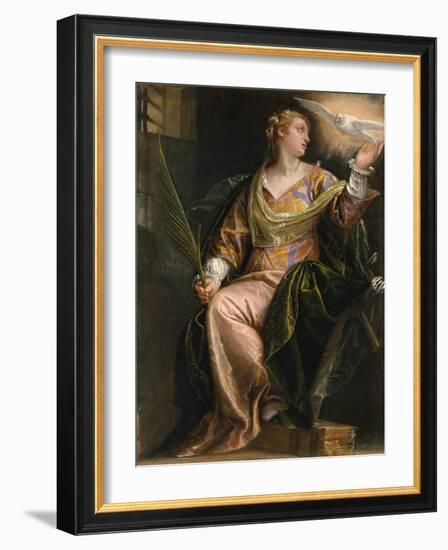 Saint Catherine of Alexandria in Prison, c.1580-5-Veronese-Framed Giclee Print