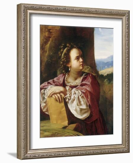 Saint Catherine of Alexandria (Oil on Canvas)-Artemisia Gentileschi-Framed Giclee Print