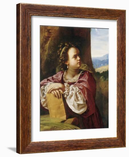 Saint Catherine of Alexandria (Oil on Canvas)-Artemisia Gentileschi-Framed Giclee Print