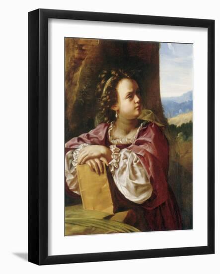 Saint Catherine of Alexandria (Oil on Canvas)-Artemisia Gentileschi-Framed Giclee Print