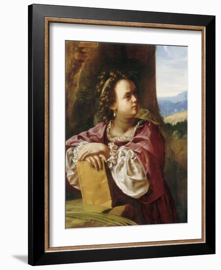 Saint Catherine of Alexandria (Oil on Canvas)-Artemisia Gentileschi-Framed Giclee Print