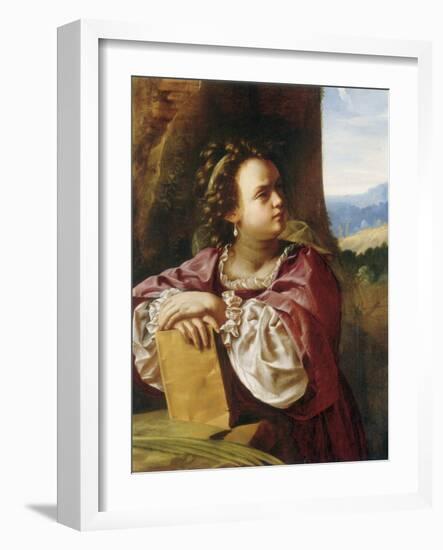 Saint Catherine of Alexandria (Oil on Canvas)-Artemisia Gentileschi-Framed Giclee Print