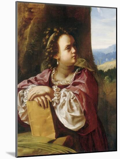 Saint Catherine of Alexandria (Oil on Canvas)-Artemisia Gentileschi-Mounted Giclee Print