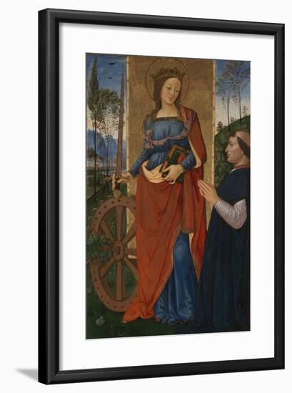 Saint Catherine of Alexandria with a Donor, C. 1480-Bernardino Pinturicchio-Framed Giclee Print