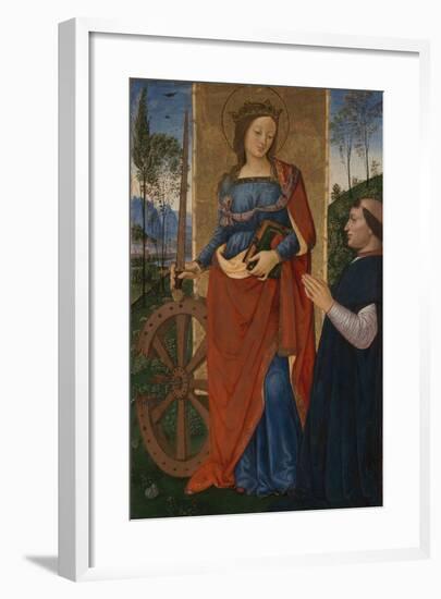 Saint Catherine of Alexandria with a Donor, C. 1480-Bernardino Pinturicchio-Framed Giclee Print