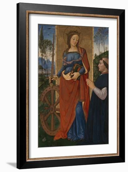 Saint Catherine of Alexandria with a Donor, C. 1480-Bernardino Pinturicchio-Framed Giclee Print