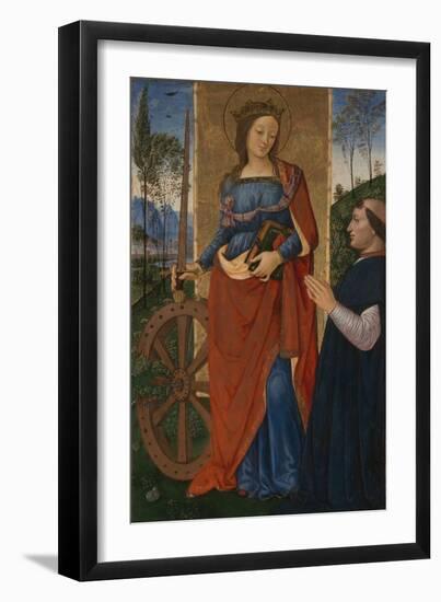 Saint Catherine of Alexandria with a Donor, C. 1480-Bernardino Pinturicchio-Framed Giclee Print