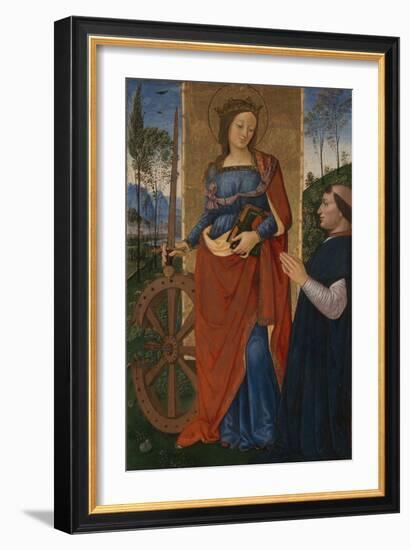 Saint Catherine of Alexandria with a Donor, C. 1480-Bernardino Pinturicchio-Framed Giclee Print