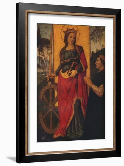 'Saint Catherine of Alexandria with a Donor', c1480-Bernardino Pinturicchio-Framed Giclee Print