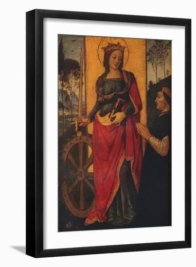 'Saint Catherine of Alexandria with a Donor', c1480-Bernardino Pinturicchio-Framed Giclee Print