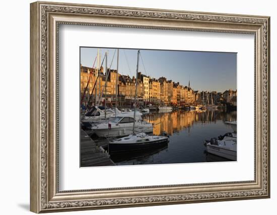 Saint Catherine Quay in the Vieux Bassin at Sunrise, Honfleur, Normandy, France, Europe-Stuart Black-Framed Photographic Print