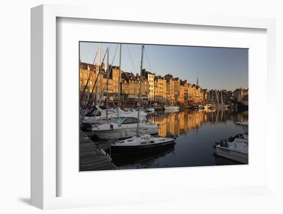 Saint Catherine Quay in the Vieux Bassin at Sunrise, Honfleur, Normandy, France, Europe-Stuart Black-Framed Photographic Print