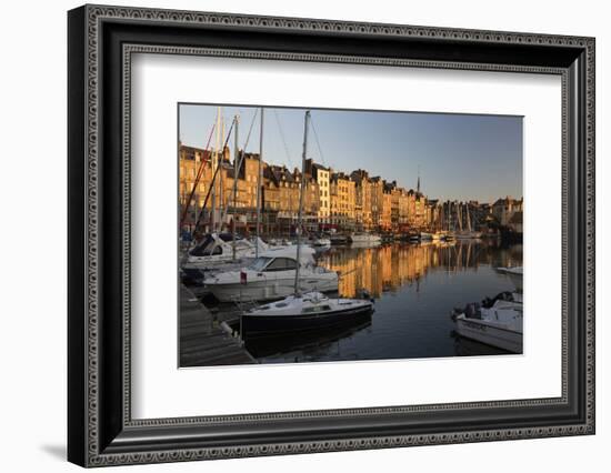 Saint Catherine Quay in the Vieux Bassin at Sunrise, Honfleur, Normandy, France, Europe-Stuart Black-Framed Photographic Print