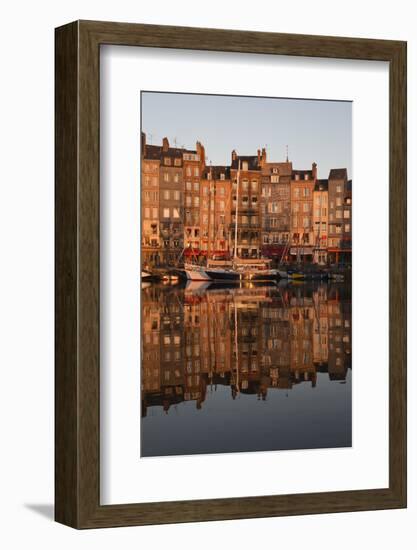 Saint Catherine Quay in the Vieux Bassin at Sunrise, Honfleur, Normandy, France, Europe-Stuart Black-Framed Photographic Print