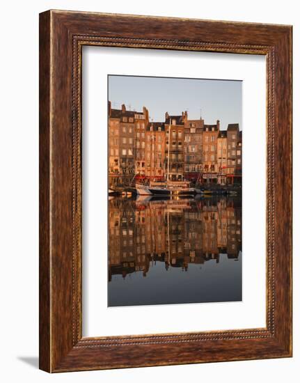 Saint Catherine Quay in the Vieux Bassin at Sunrise, Honfleur, Normandy, France, Europe-Stuart Black-Framed Photographic Print