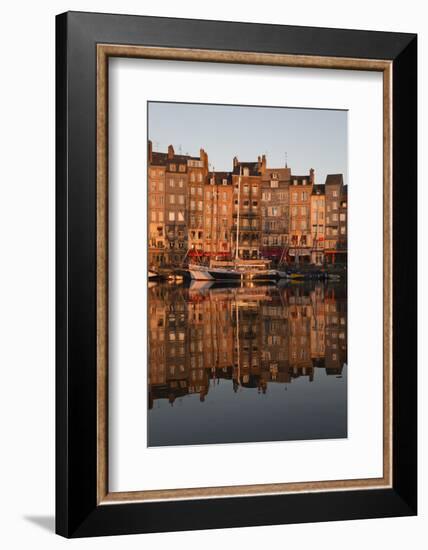 Saint Catherine Quay in the Vieux Bassin at Sunrise, Honfleur, Normandy, France, Europe-Stuart Black-Framed Photographic Print