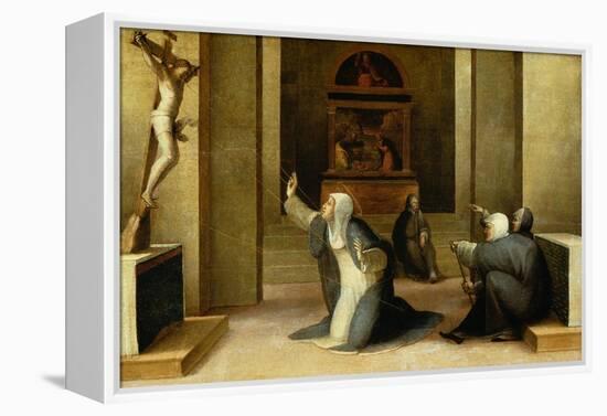 Saint Catherine Receiving the Stigmata-Domenico Beccafumi-Framed Premier Image Canvas