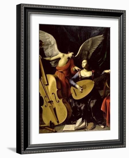 Saint Cecilia and the Angel-Carlo Saraceni-Framed Giclee Print