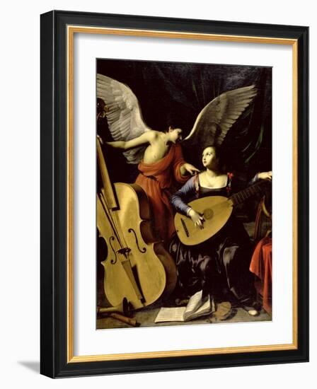 Saint Cecilia and the Angel-Carlo Saraceni-Framed Giclee Print