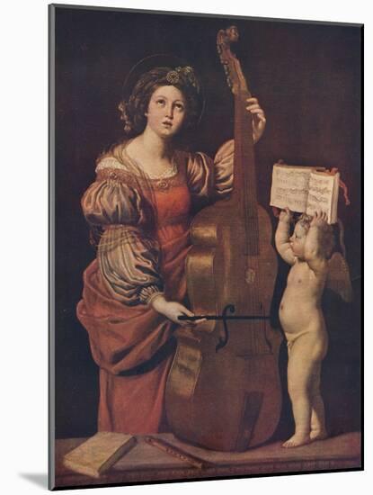 'Saint Cecilia with an angel holding a musical score', 1617-1618-Domenichino-Mounted Giclee Print