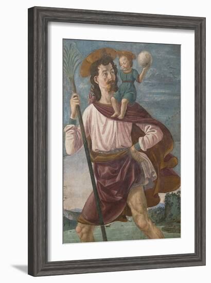 Saint Christopher and the Infant Christ Mural-Domenico Ghirlandaio-Framed Art Print