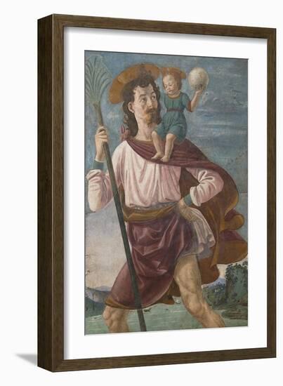 Saint Christopher and the Infant Christ Mural-Domenico Ghirlandaio-Framed Art Print