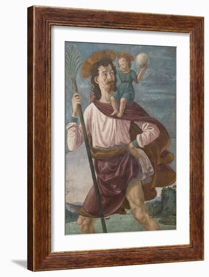 Saint Christopher and the Infant Christ Mural-Domenico Ghirlandaio-Framed Art Print