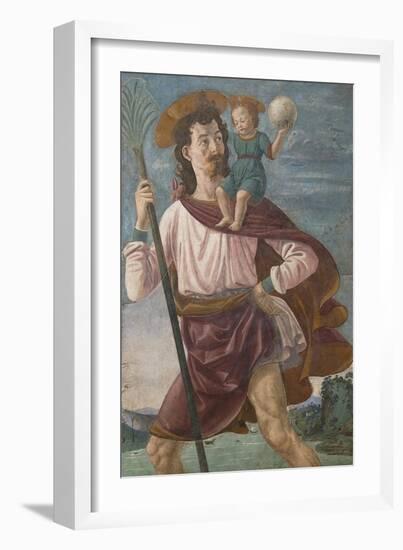 Saint Christopher and the Infant Christ Mural-Domenico Ghirlandaio-Framed Art Print