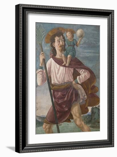 Saint Christopher and the Infant Christ Mural-Domenico Ghirlandaio-Framed Art Print