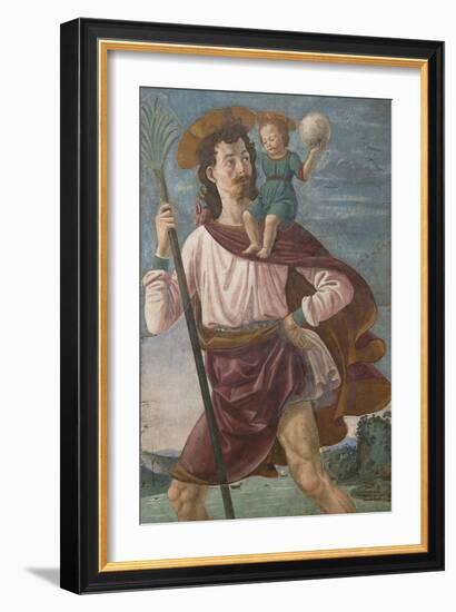 Saint Christopher and the Infant Christ Mural-Domenico Ghirlandaio-Framed Art Print