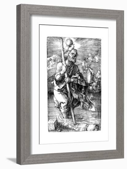 Saint Christopher Facing Right, 1521-Albrecht Dürer-Framed Giclee Print