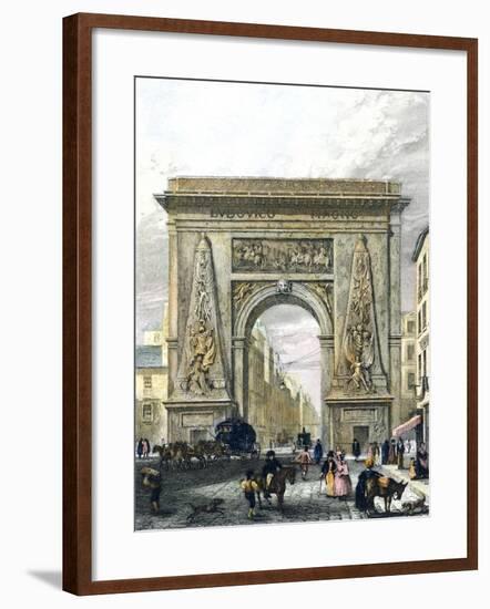 Saint Denis Gate, Paris, France 19th Century Engraving-null-Framed Giclee Print
