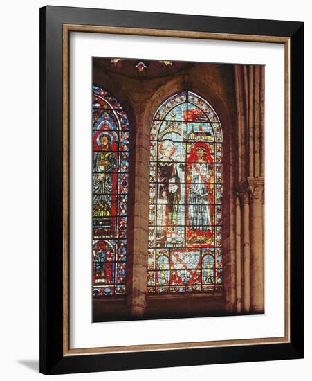 Saint Denis Gives the Oriflamme to Clement, Marechal De Metz-French School-Framed Giclee Print