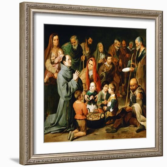 Saint Diego of Alcala Feeding the Poor, 1645-1646-Bartolome Esteban Murillo-Framed Giclee Print