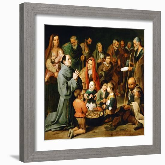 Saint Diego of Alcala Feeding the Poor, 1645-1646-Bartolome Esteban Murillo-Framed Giclee Print