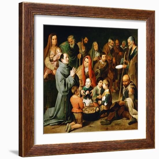 Saint Diego of Alcala Feeding the Poor, 1645-1646-Bartolome Esteban Murillo-Framed Giclee Print