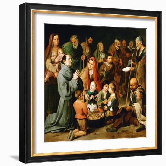 Saint Diego of Alcala Feeding the Poor, 1645-1646-Bartolome Esteban Murillo-Framed Giclee Print