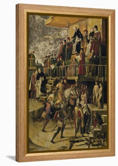 Saint Dominic Presides over an Auto Da Fe, C. 1495-Pedro Berruguete-Framed Premier Image Canvas