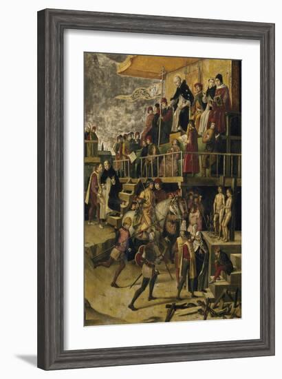 Saint Dominic Presides over an Auto Da Fe, C. 1495-Pedro Berruguete-Framed Giclee Print