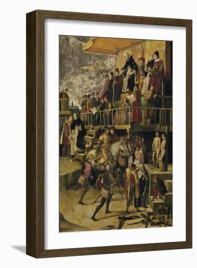 Saint Dominic Presides over an Auto Da Fe, C. 1495-Pedro Berruguete-Framed Giclee Print