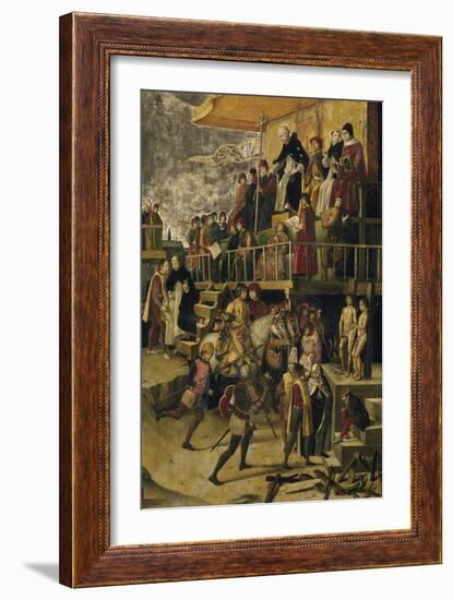 Saint Dominic Presides over an Auto Da Fe, C. 1495-Pedro Berruguete-Framed Giclee Print