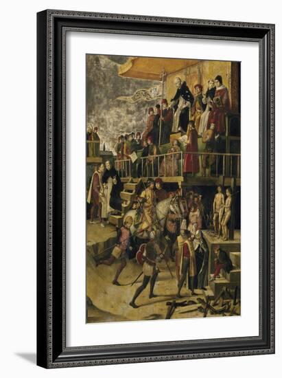 Saint Dominic Presides over an Auto Da Fe, C. 1495-Pedro Berruguete-Framed Giclee Print