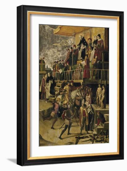 Saint Dominic Presides over an Auto Da Fe, C. 1495-Pedro Berruguete-Framed Giclee Print