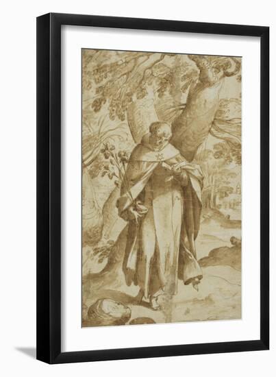 Saint Dominic Reading, C.1575-Bartholomaeus Spranger-Framed Giclee Print