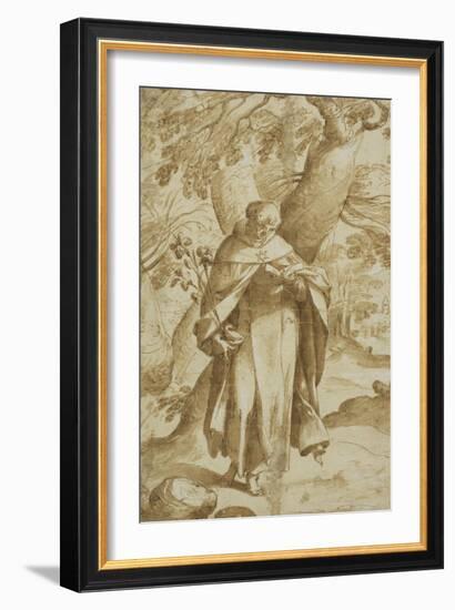 Saint Dominic Reading, C.1575-Bartholomaeus Spranger-Framed Giclee Print