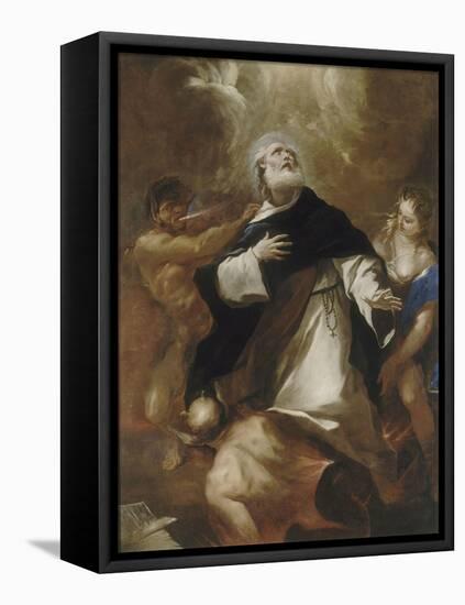 Saint Dominique s'élevant au-dessus des passions humaines-Luca Giordano-Framed Premier Image Canvas