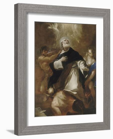 Saint Dominique s'élevant au-dessus des passions humaines-Luca Giordano-Framed Giclee Print